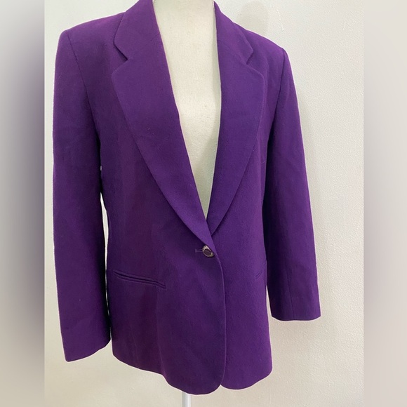 Vintage Pendleton 100% virgin wool Vibrant Purple Women's winter Blazer size 10 - Picture 3 of 12